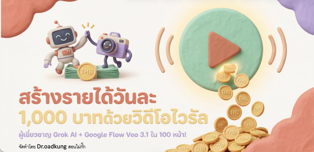 (Ebook + Prompt) สร้างรายได้วันละ 1,000 บาทด้วยวิดีโอไวรัล