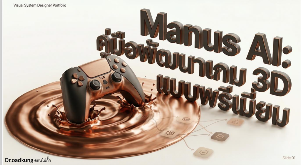 (Ebook + Prompt) Manus AI คู่มือพัฒนาเกม 3D แบบพรีเมียม