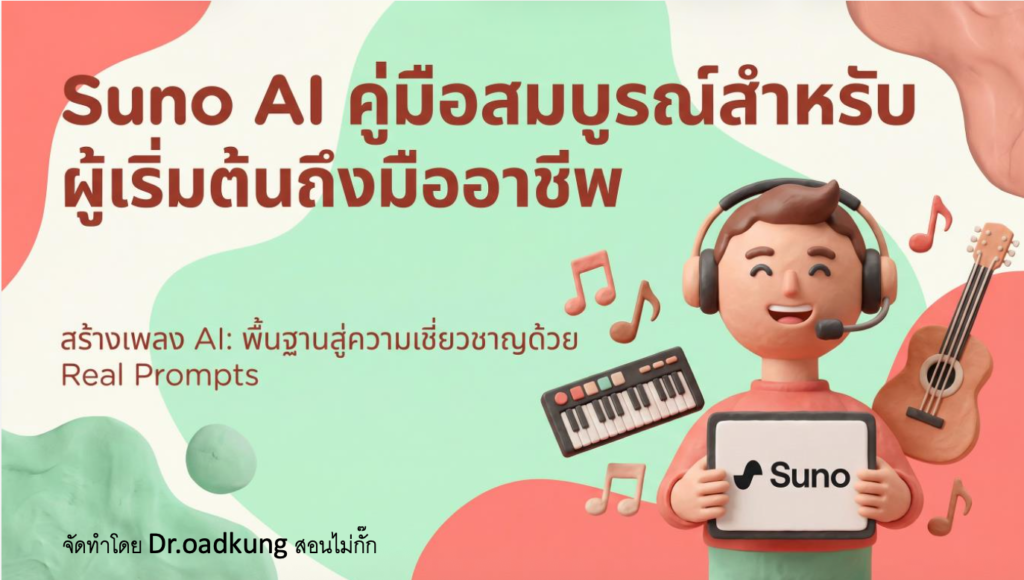 (Ebook + Prompt) ทำเพลงด้วย Suno AI คู่มือสมบูรณ์สำหรับผู้เริ่มต้นถึงมืออาชีพ