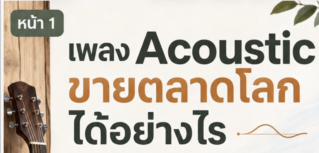 (Ebook+Prompt) คู่มือสร้างรายได้ทั่วโลกไปกับเพลง Acoustic ด้วย SUNO AI