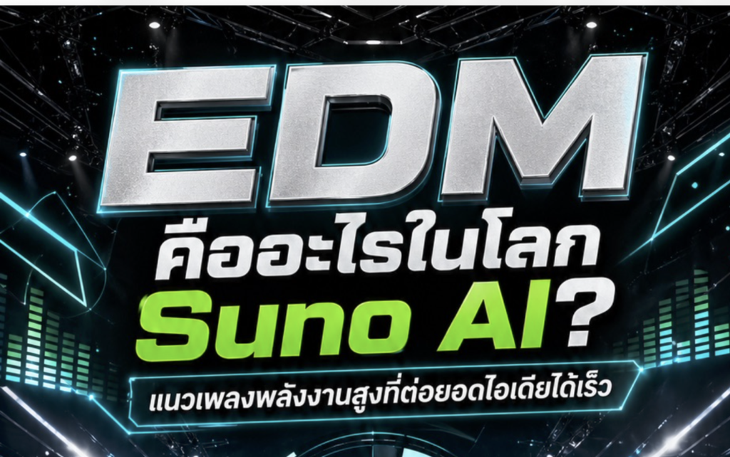(Ebook+Prompt) คู่มือสร้างรายได้ทั่วโลกไปกับเพลง EDM ด้วย SUNO AI