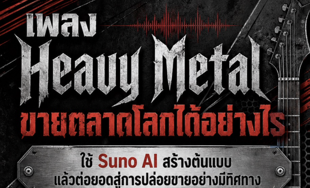 (Ebook + Prompt) คู่มือสร้างรายได้ทั่วโลกไปกับเพลง Heavy ด้วย SUNO AI กับคำสั่ง Prompt ที่สามารถประยุกต์ใช้งานได้จริง