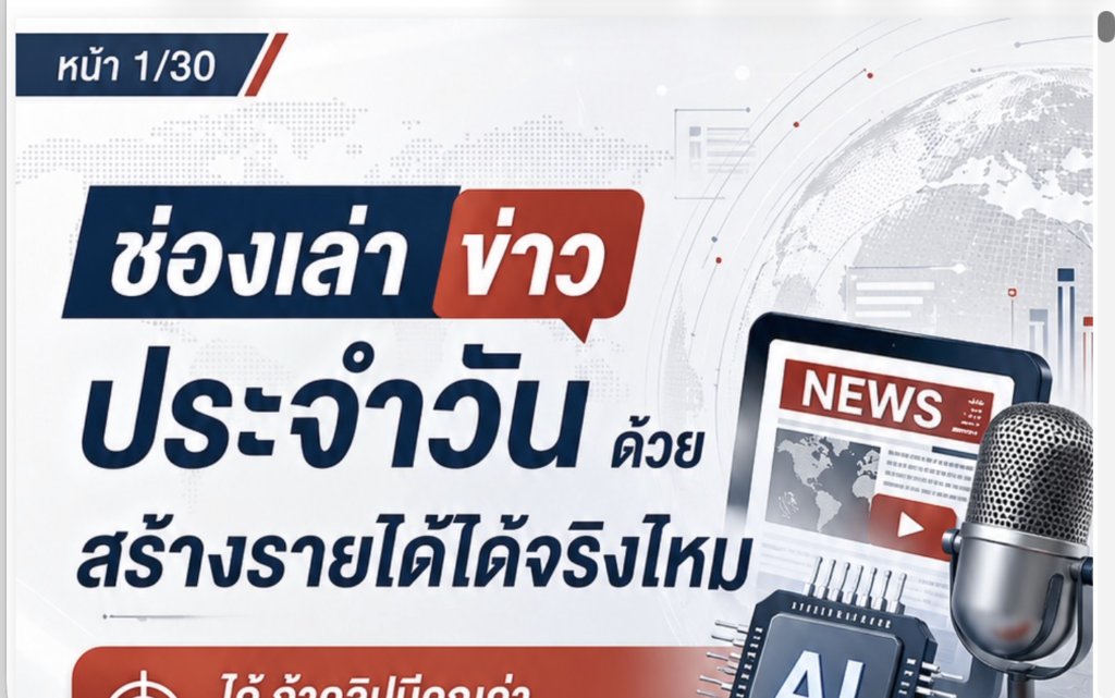 (Ebook + Prompt) คู่มือสร้างรายได้ใน Youtube กับคลิปข่าวประจำวัน ด้วย AI กับคำสั่ง Prompt ที่สามารถประยุกต์ใช้งานได้จริง