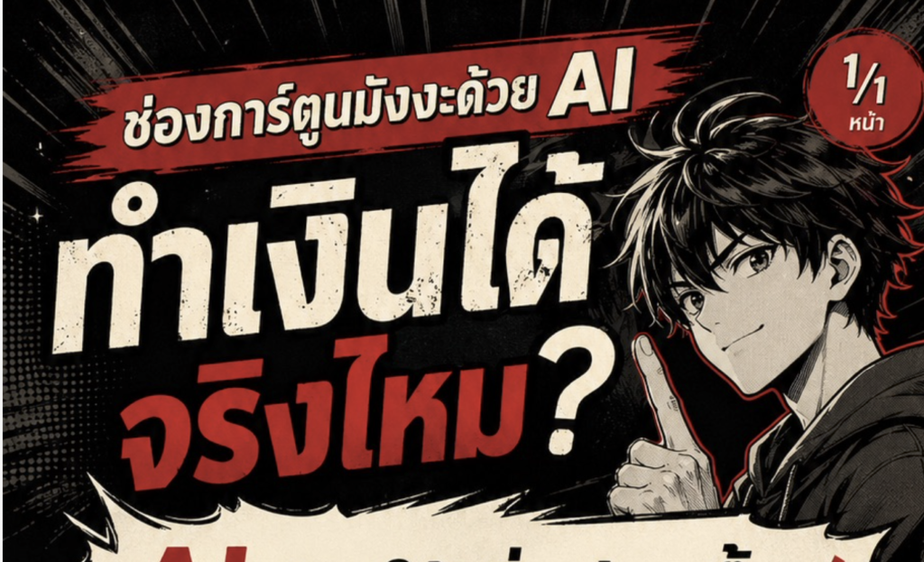 (Ebook + Prompt) คู่มือสร้างรายได้ใน Youtube กับคลิปการ์ตูนมังงะ ด้วย AI กับคำสั่ง Prompt ที่สามารถประยุกต์ใช้งานได้จริง
