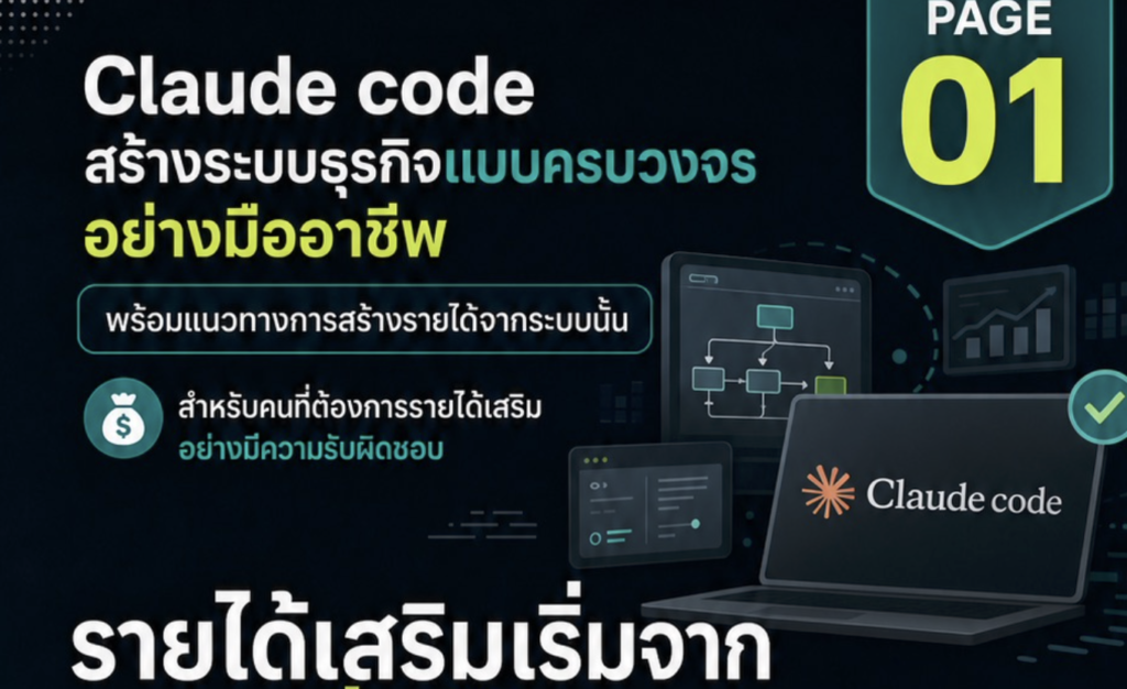 (Ebook + Prompt) คู่มือ Claude code ทำระบบธุรกิจ สร้างรายได้ออนไลน์ กับคำสั่ง Prompt ที่สามารถประยุกต์ใช้งานได้จริง