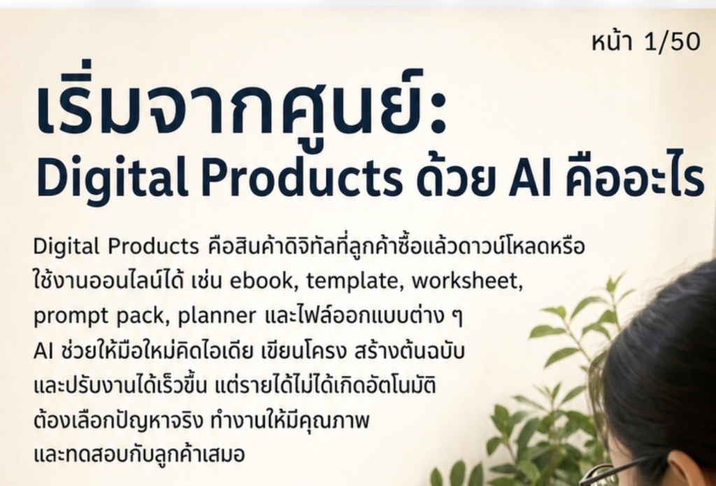 (Ebook + Prompt) คู่มือสร้างรายได้ออนไลน์ด้วย Digital product กับคำสั่ง Prompt ที่สามารถประยุกต์ใช้งานได้จริง
