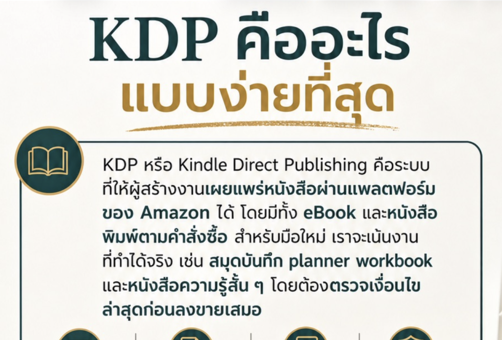 (Ebook + Prompt) คู่มือสร้างรายได้ออนไลน์ที่ Amazon KDP กับคำสั่ง Prompt ที่สามารถประยุกต์ใช้งานได้จริง