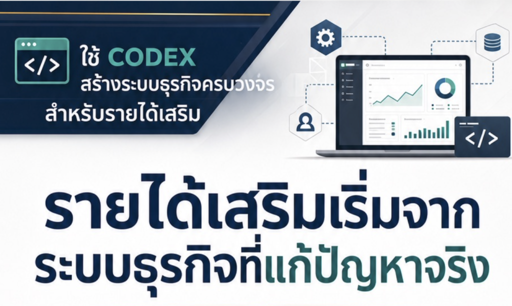 (Ebook + Prompt) คู่มือการใช้ Codex สำหรับสร้างระบบธุรกิจรอบด้านแบบอัจฉริยะ พร้อมแนวทางสร้างรายได้ออนไลน์ กับคำสั่ง Prompt ที่สามารถประยุกต์ใช้งานได้จริง